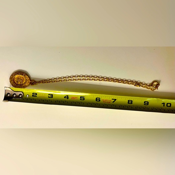 Chanel Vintage Gold Plated CC Medallion Pendant Necklace - Picture 10 of 15